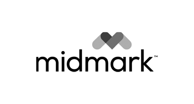 A black and white logo for a company called midmark.