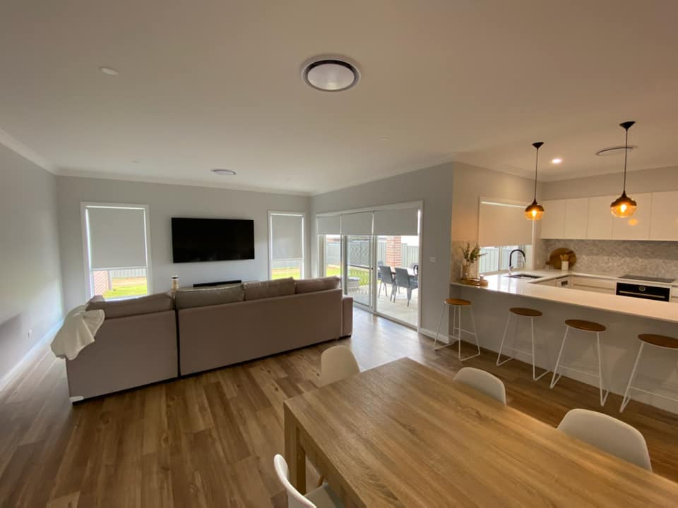 Kitchen Room with White Blinds — Tamworth Blinds & Awnings in Tamworth, NSW