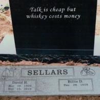 A granite headstone for the Sellars family, reading 