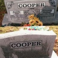 Two gray granite headstones with the name 