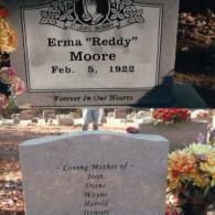 A grave marker for Erma 