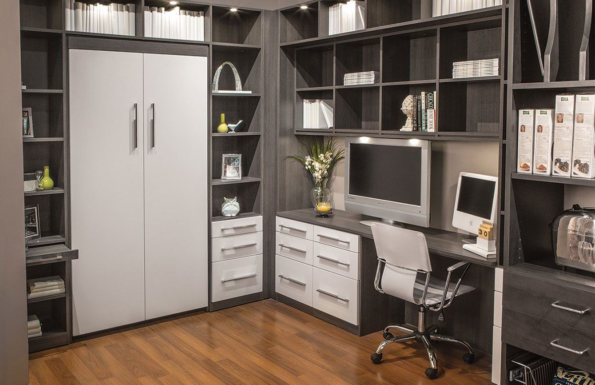 Custom Home Office Cabinet System Installation