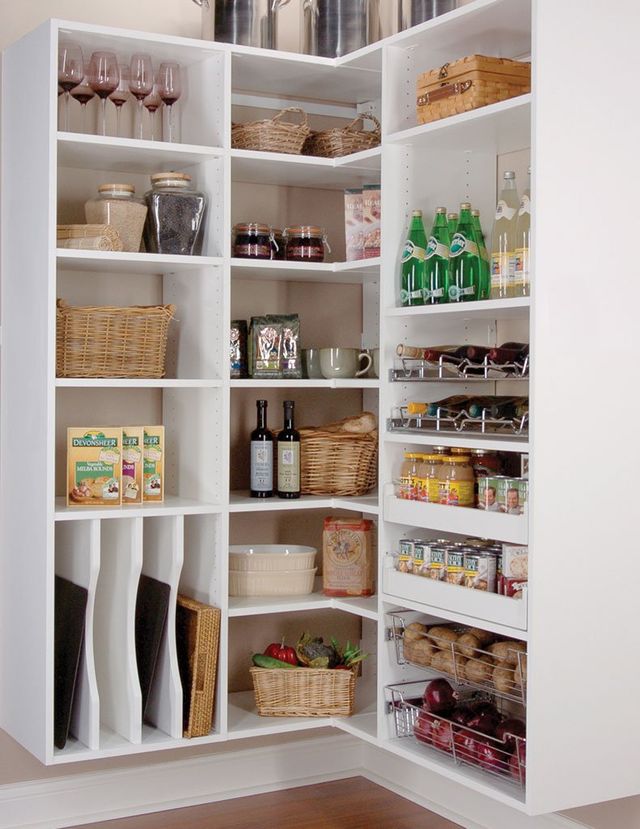 Corner Walk-In Pantry for Kitchen Storage