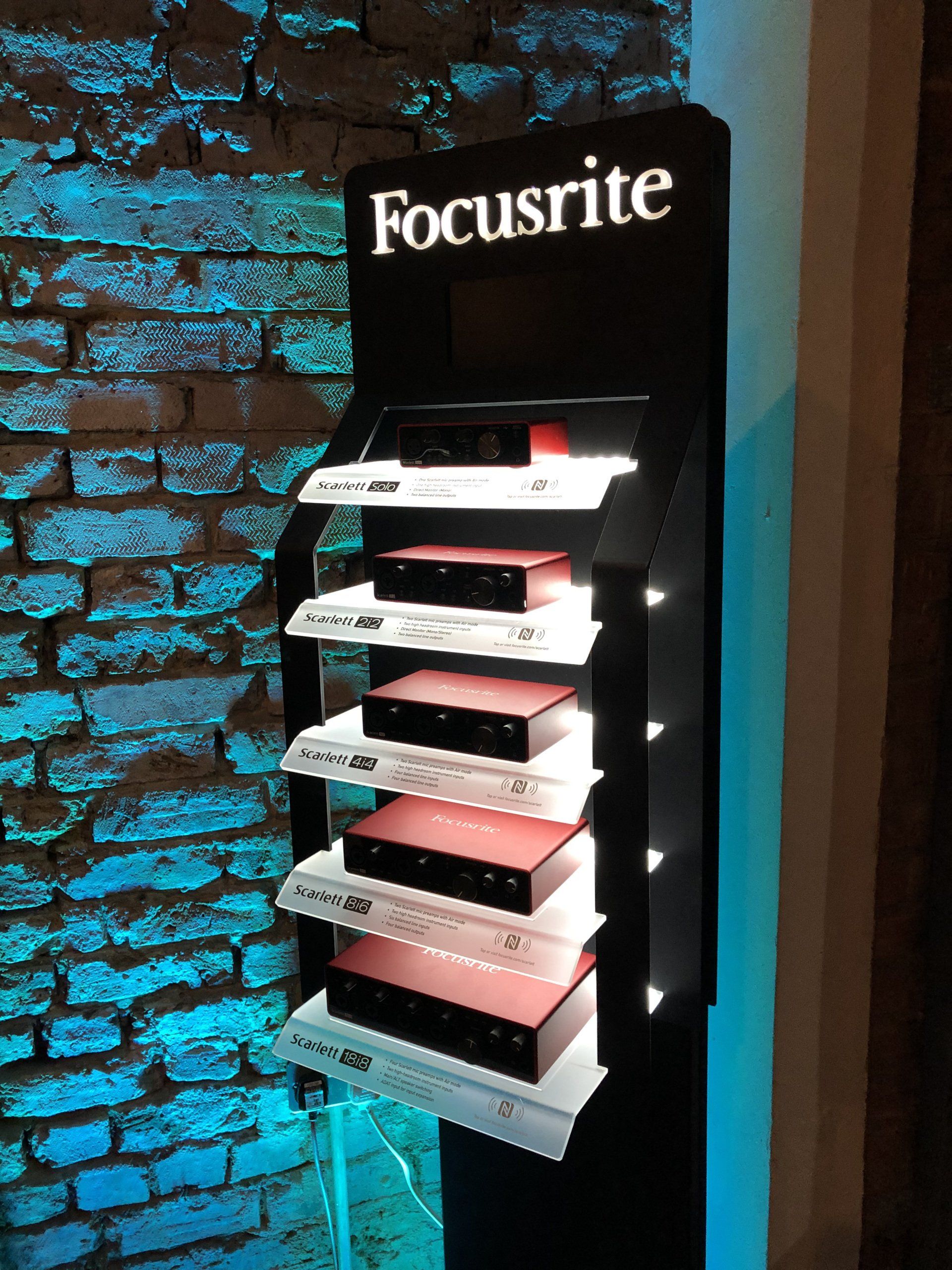 Focusrite illuminated product display