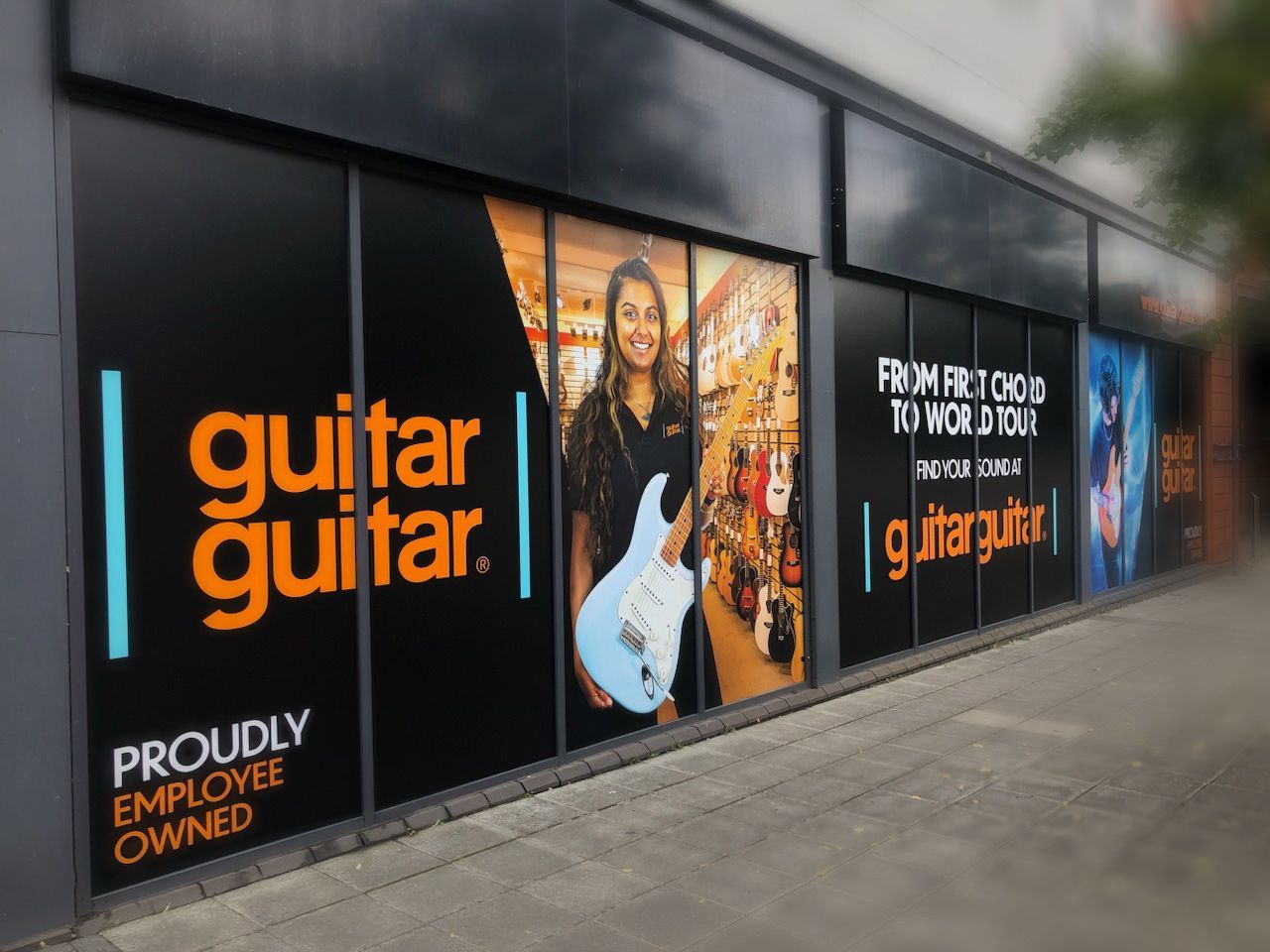 guitarguitar branding window manifestation