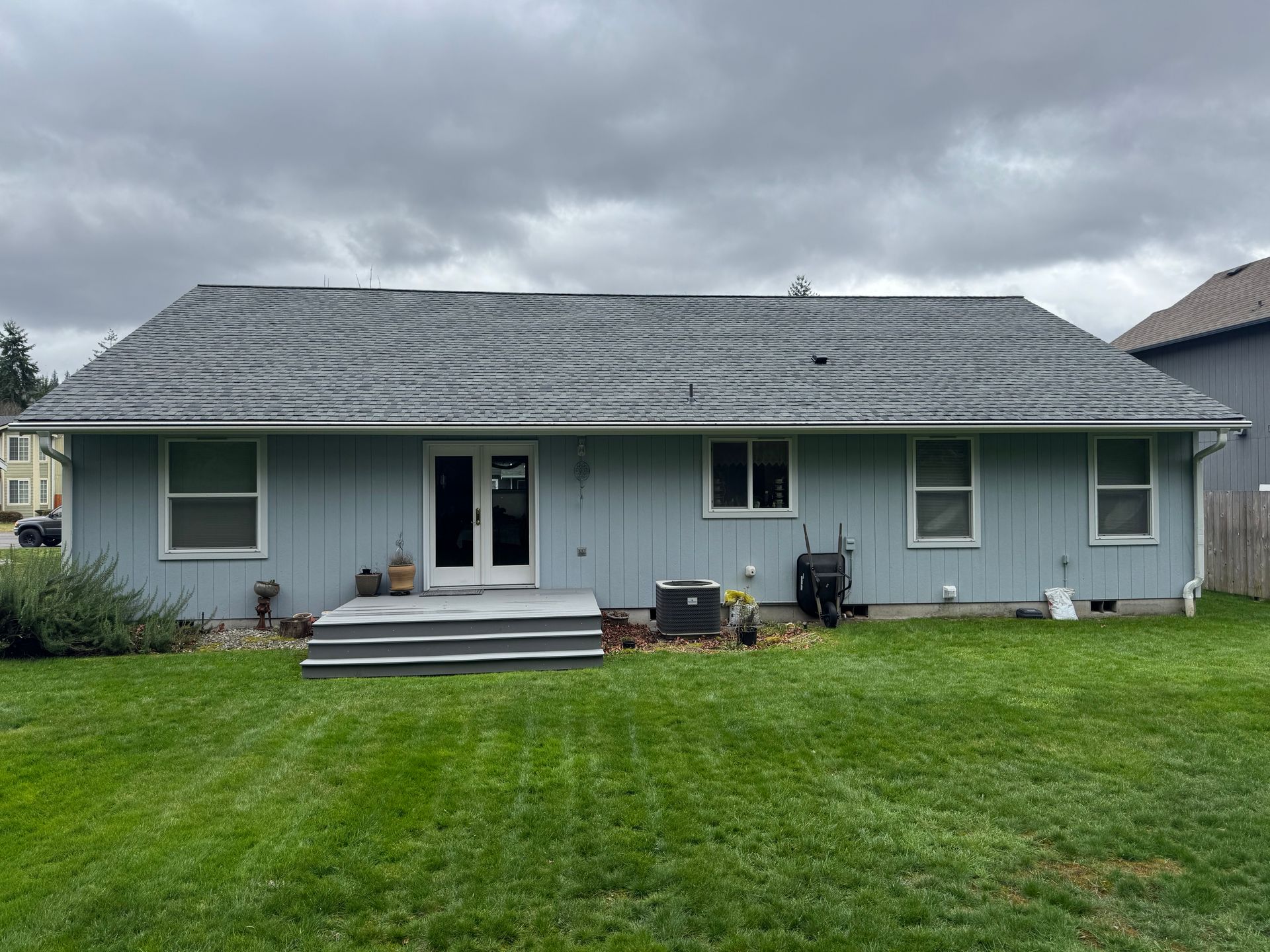 completed roofing project