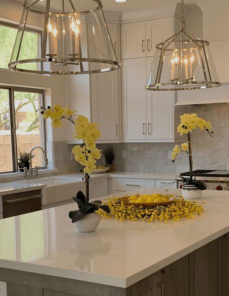 Beautiful Kitchen with Pendant Lights — Bourbonnais, IL — Heartland Cabinetry & More