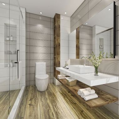 Modern Bathroom — Bourbonnais, IL — Heartland Cabinetry & More