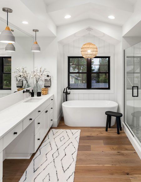 Master Bathroom with Double Vanity — Bourbonnais, IL — Heartland Cabinetry & More