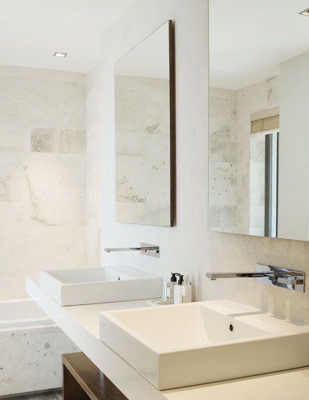 Modern Bathroom with Two Sink — Bourbonnais, IL — Heartland Cabinetry & More