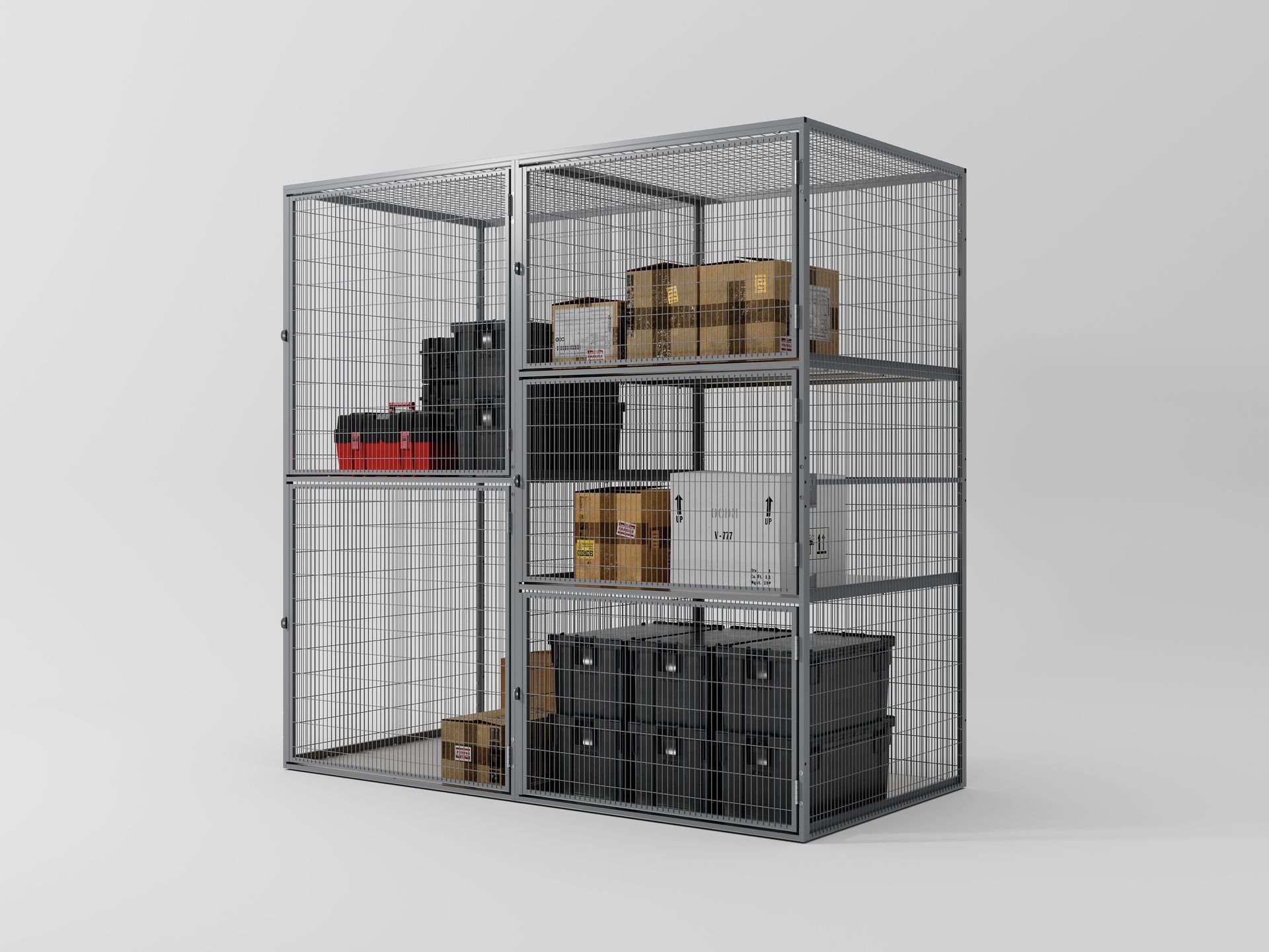 Black chain-link fence against a clear, blue sky.