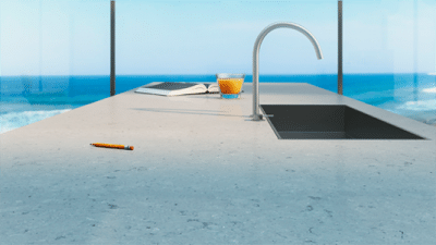 A Kitchen With a Sink and a View of the Ocean — Stone Effects In Forest Glen, QLD