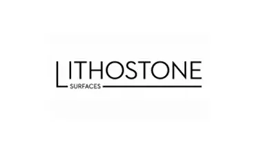 The Logo for Lithostone Surfaces is on a White Background — Stone Effects In Forest Glen, QLD