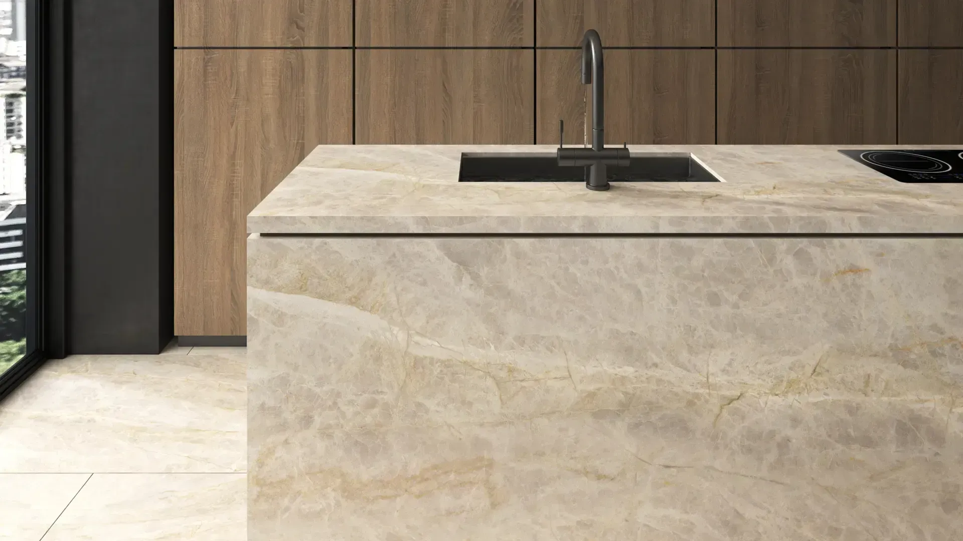 A Kitchen With a Large Island and a Sink — Stone Effects In Forest Glen, QLD