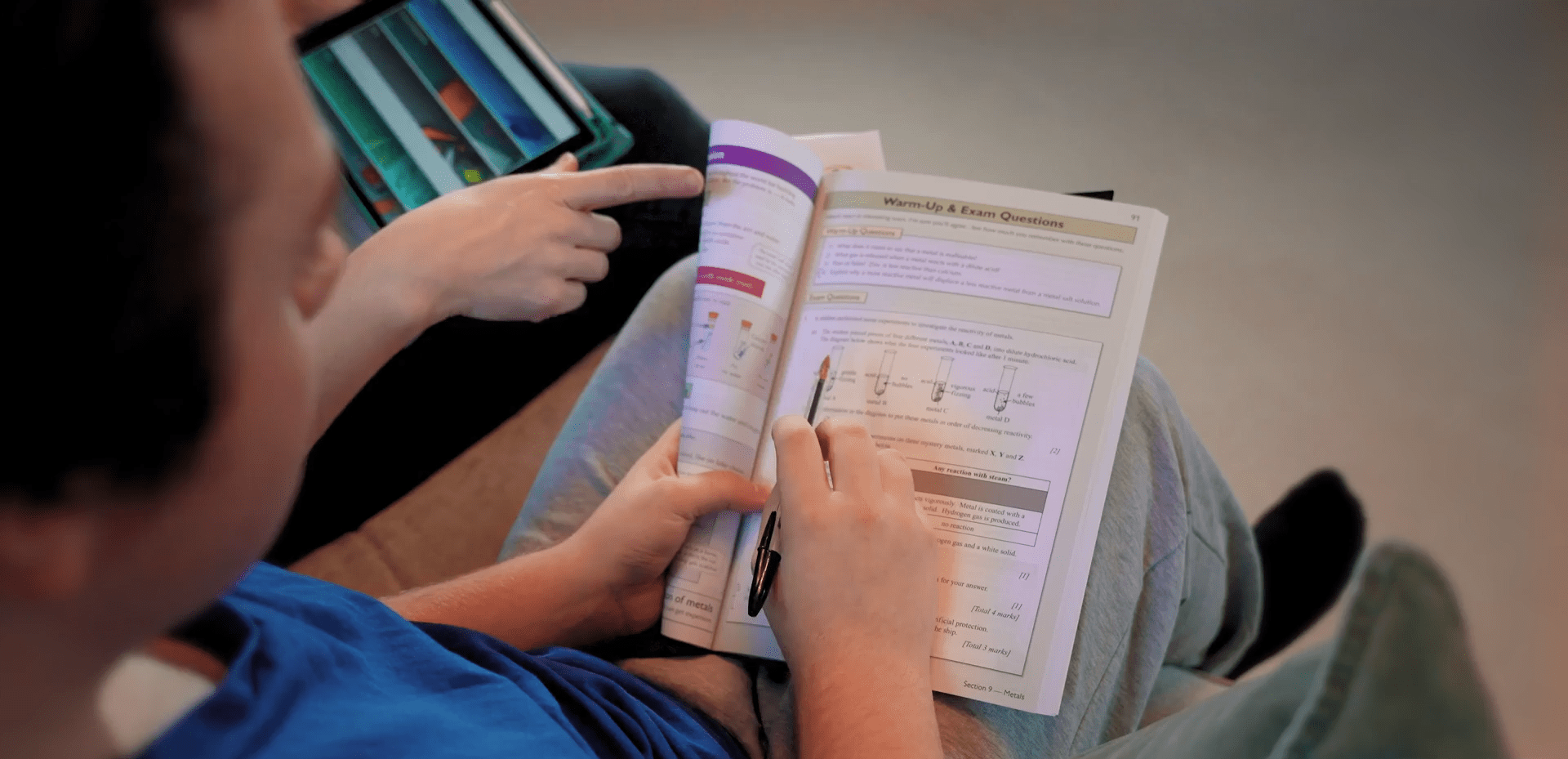 Young boy learning Science