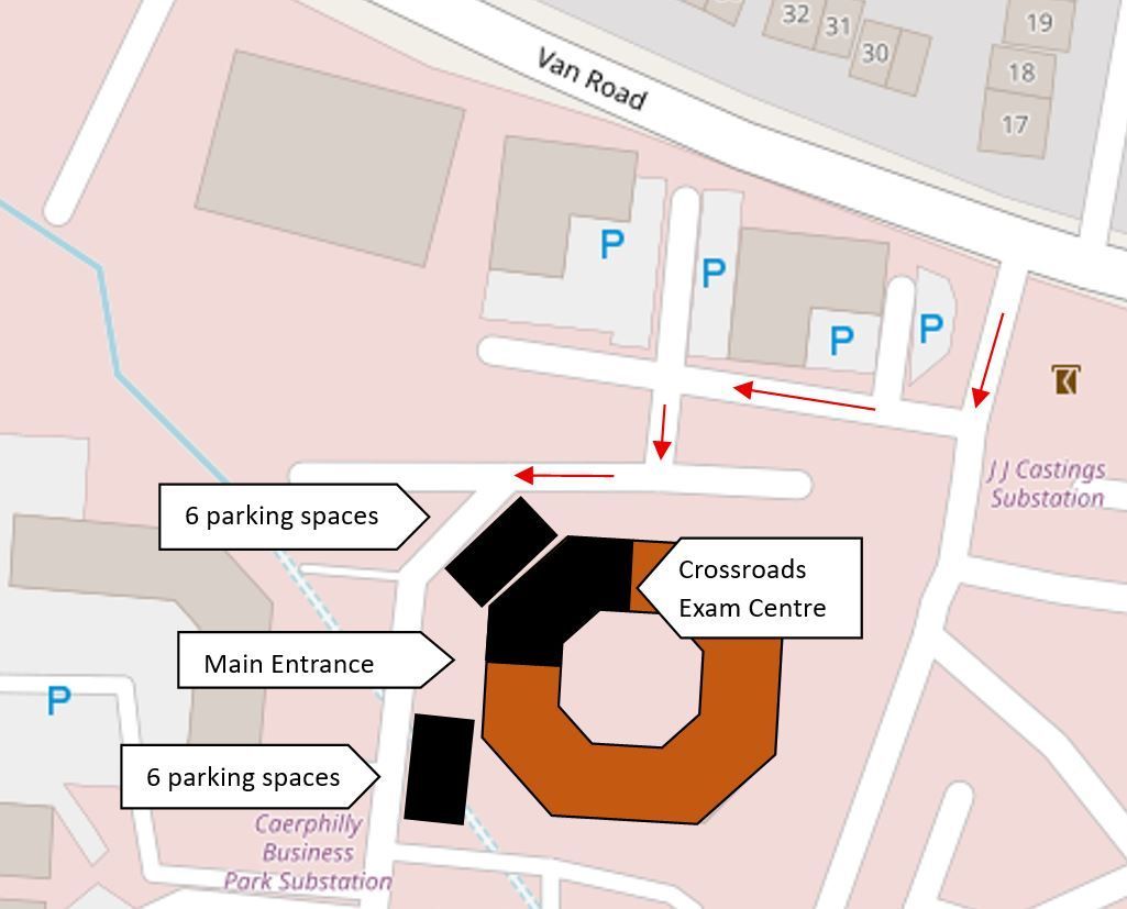 Map of the Crossroad's exam centre