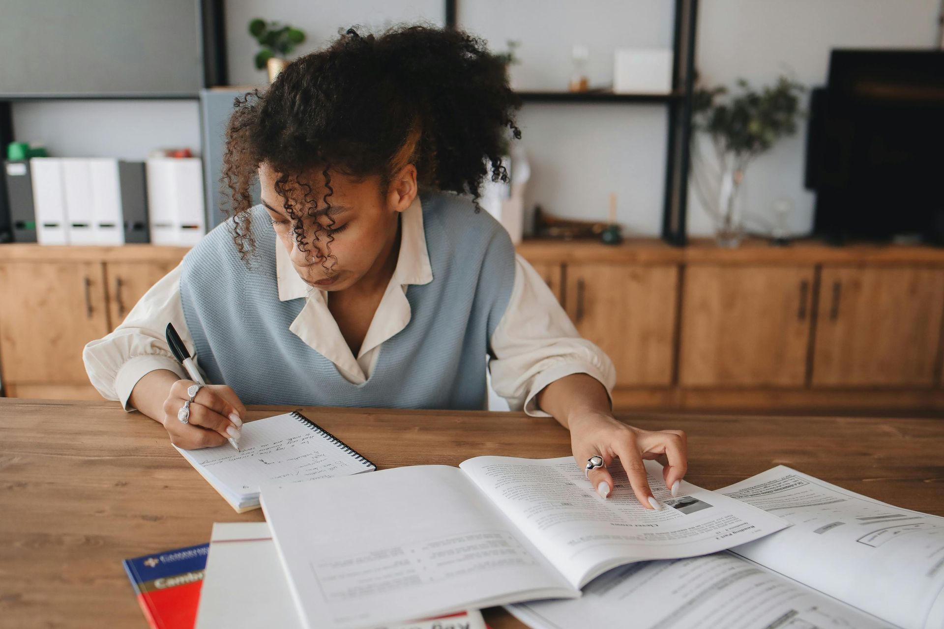 Teenage girl in education