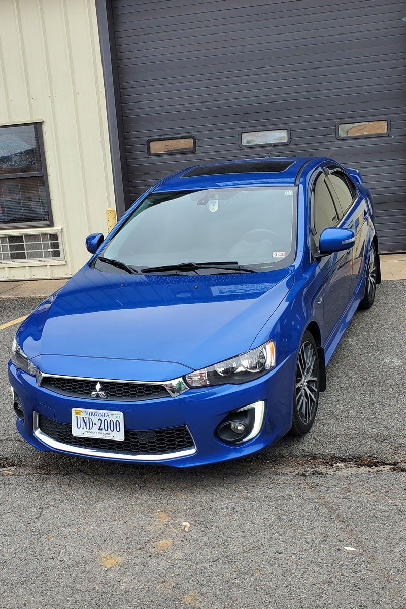 Blue Mitsubishi Lancer — Woodbridge, VA — First Class Tint & Vinyl