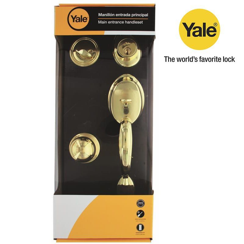 Un juego de cerraduras de puerta Yale en una caja