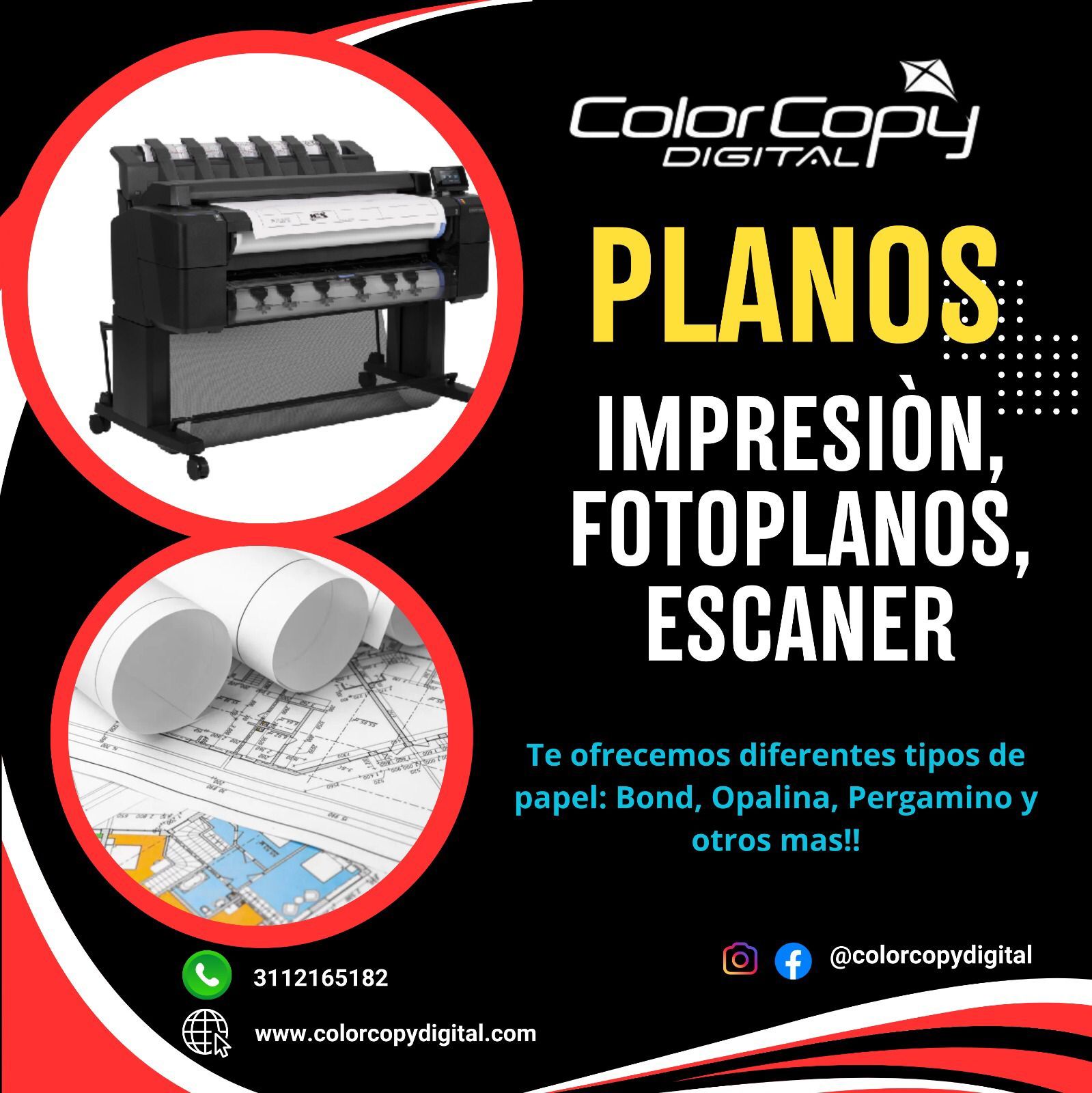 Un anuncio de una empresa llamada copia digital en color