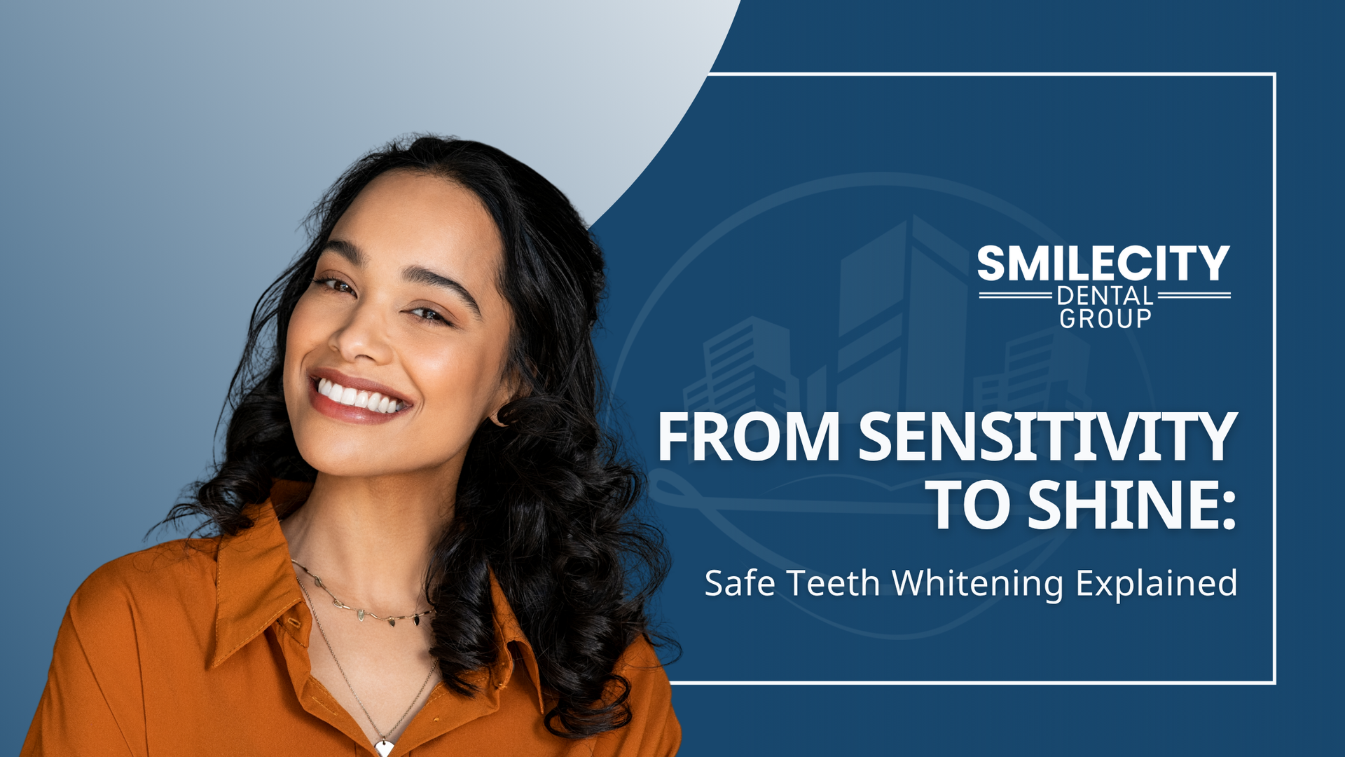 Woman smiling with text 