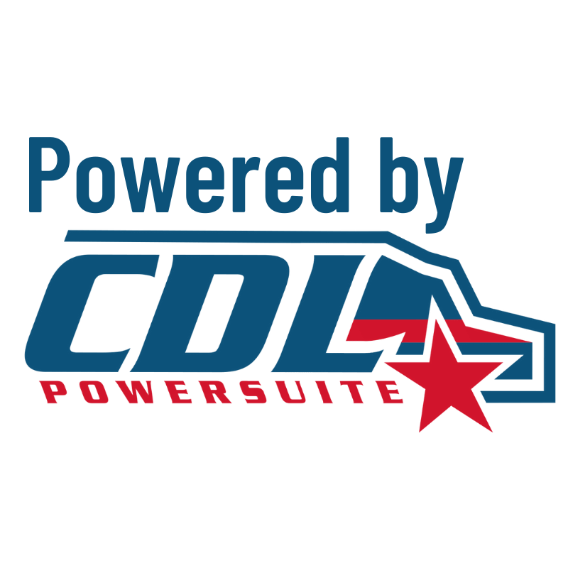 A logo that says powered by cdl powersuite