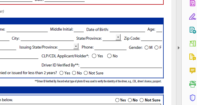 medical card form example