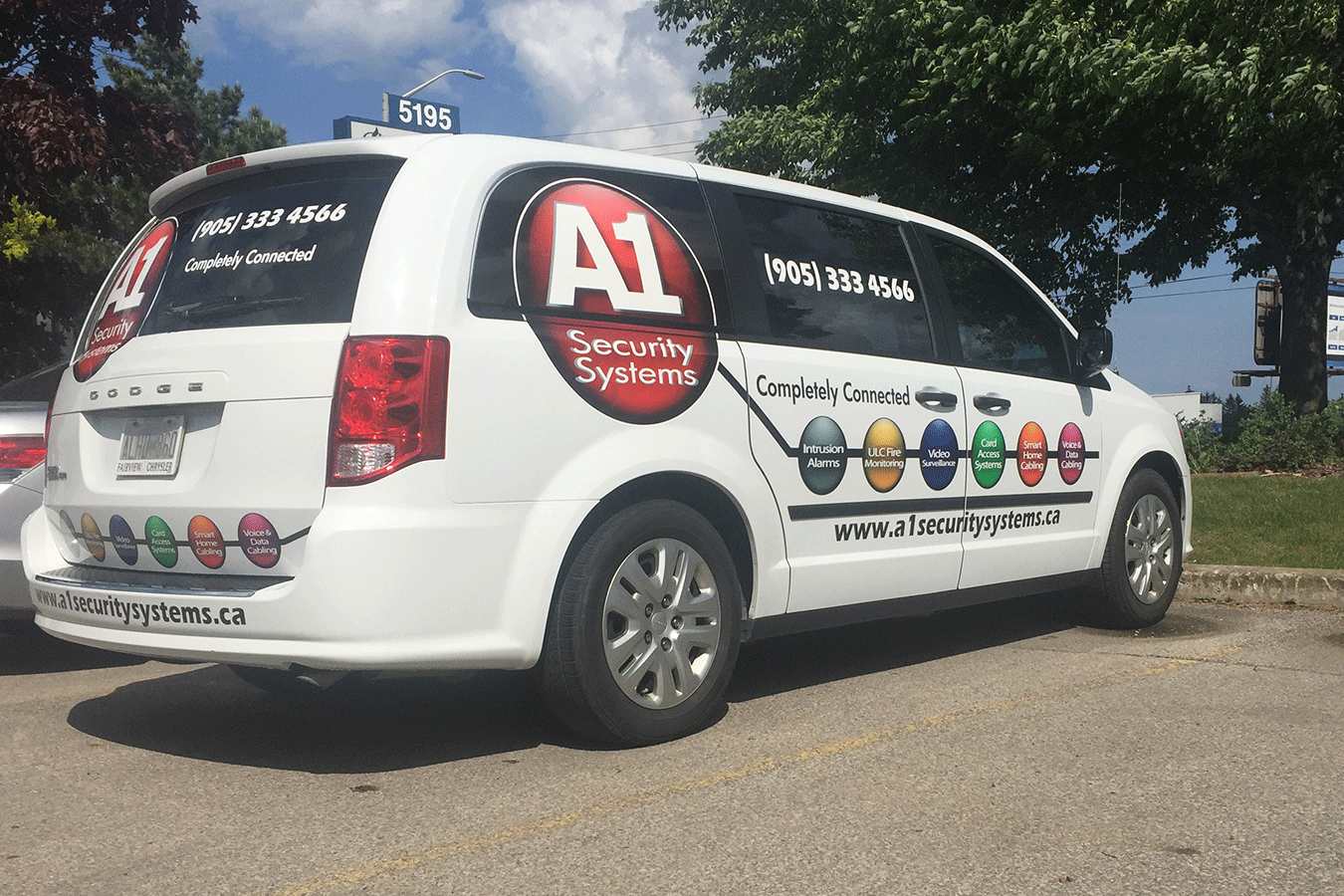 A1 service vehicle visiting customers for business security