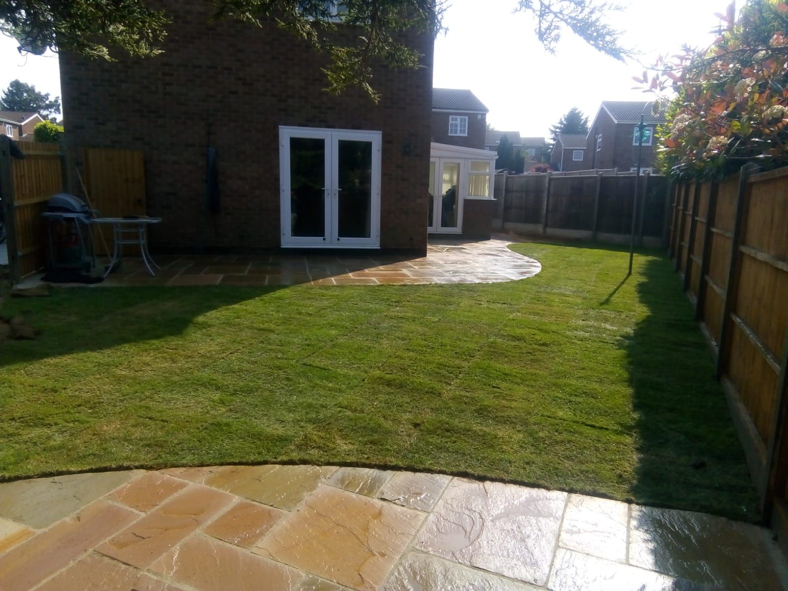 Stunning new patio using Indian Sandstone installed in Harpenden