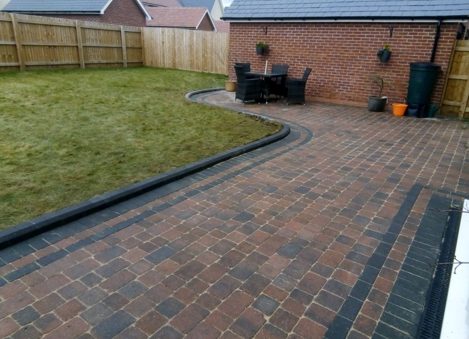 new large block paving driveway installation in Harlington