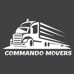 It is a logo for a company called commando movers.