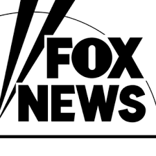 A black and white logo for fox news on a white background.