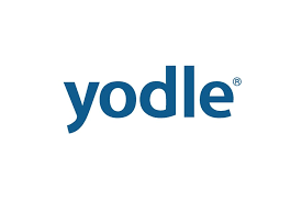 The yodle logo is blue and white on a white background.