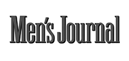 A black and white logo for men 's journal on a white background.