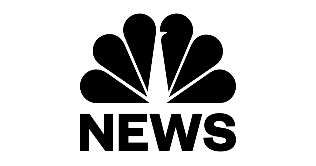 The nbc news logo is black and white on a white background.