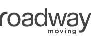 A black and white logo for roadway moving.