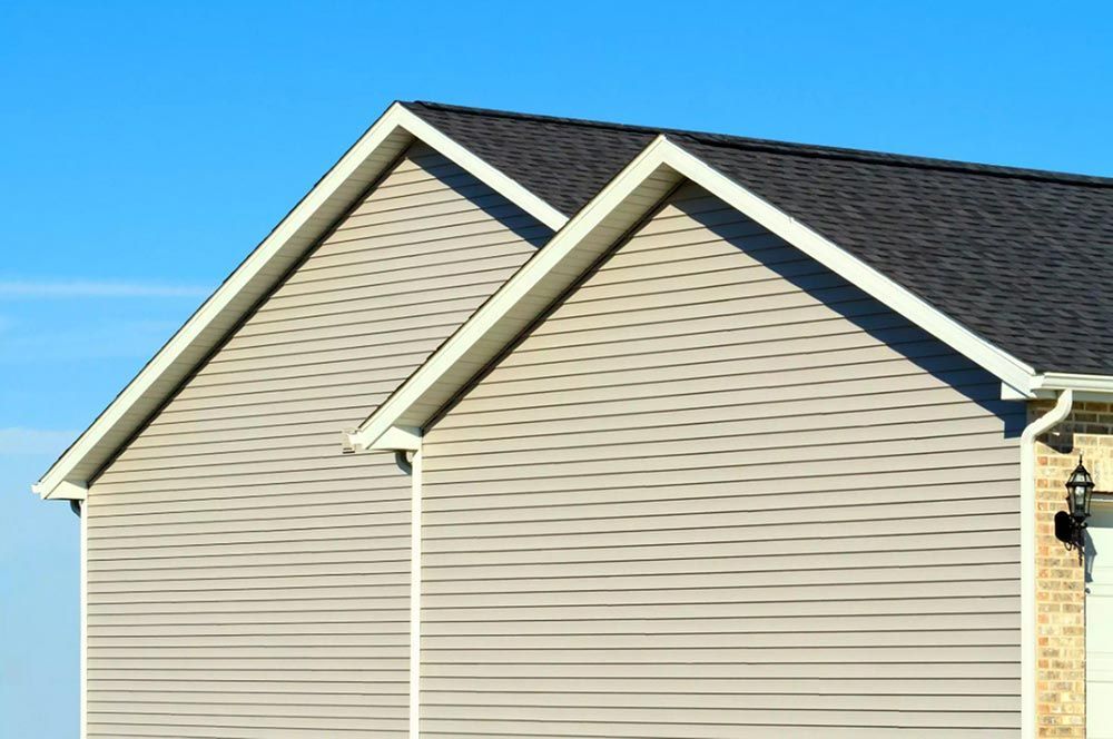 the roof of a house with a v-shaped roof