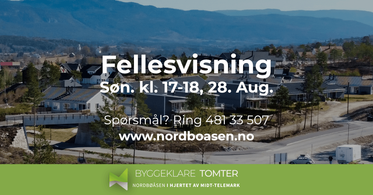 Fellesvisning Søndag 28. August kl. 17-18 i Nordbøåsen