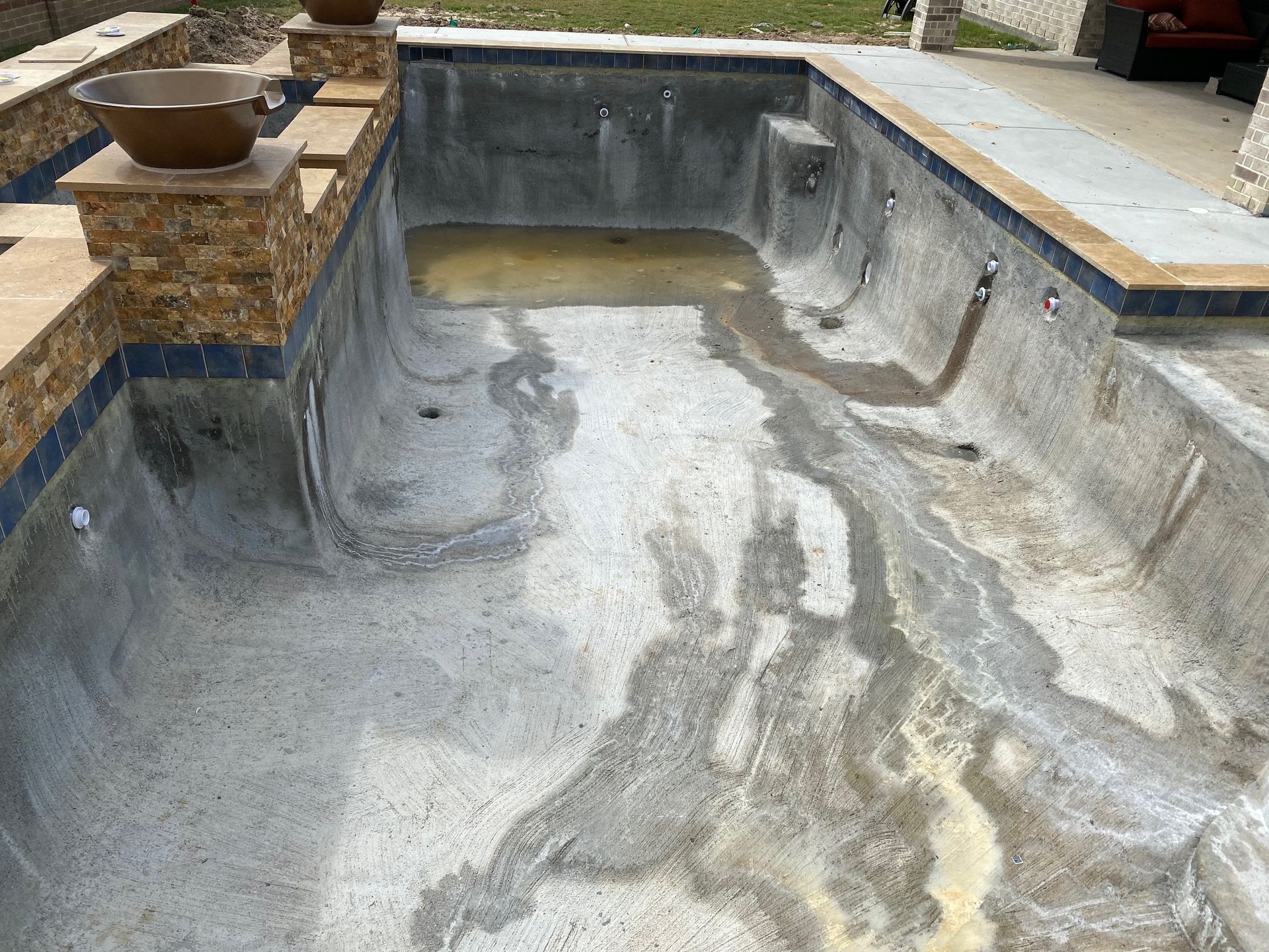 Before Dirty Cement Pool — Houston, TX — AAA Pool Plastering