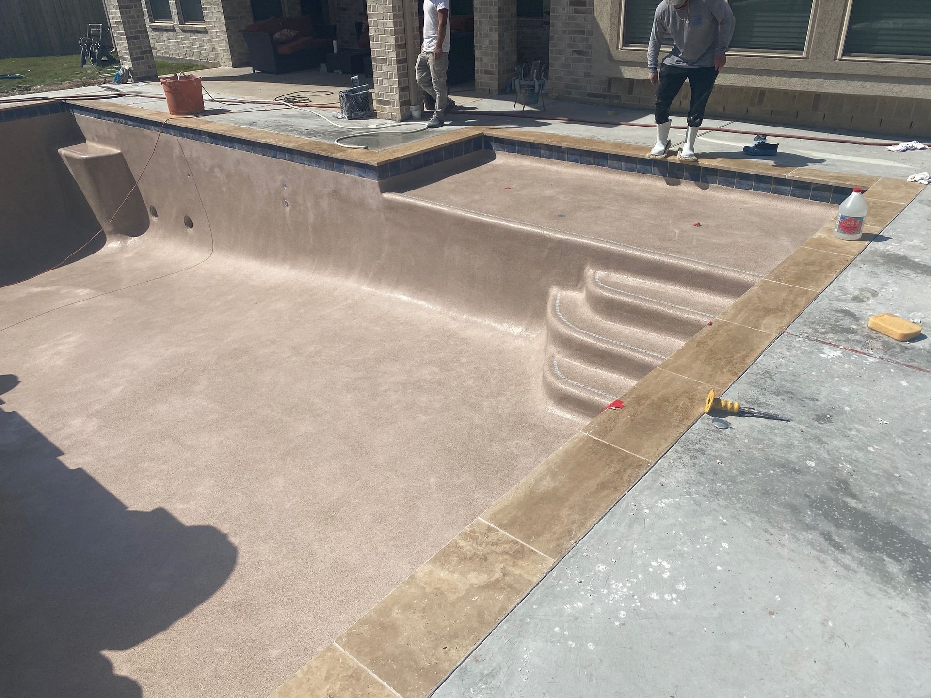 After Stonescapes Sand — Houston, TX — AAA Pool Plastering