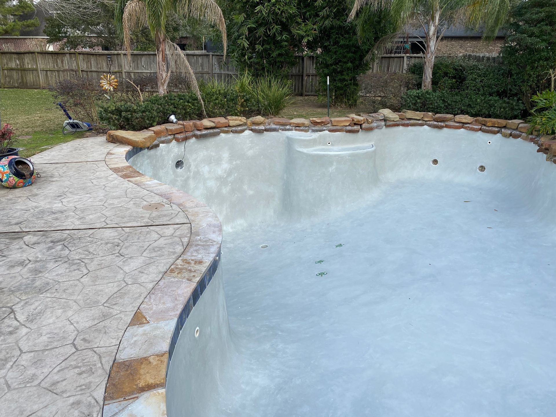 Before The Jade Color Pool — Houston, TX — AAA Pool Plastering
