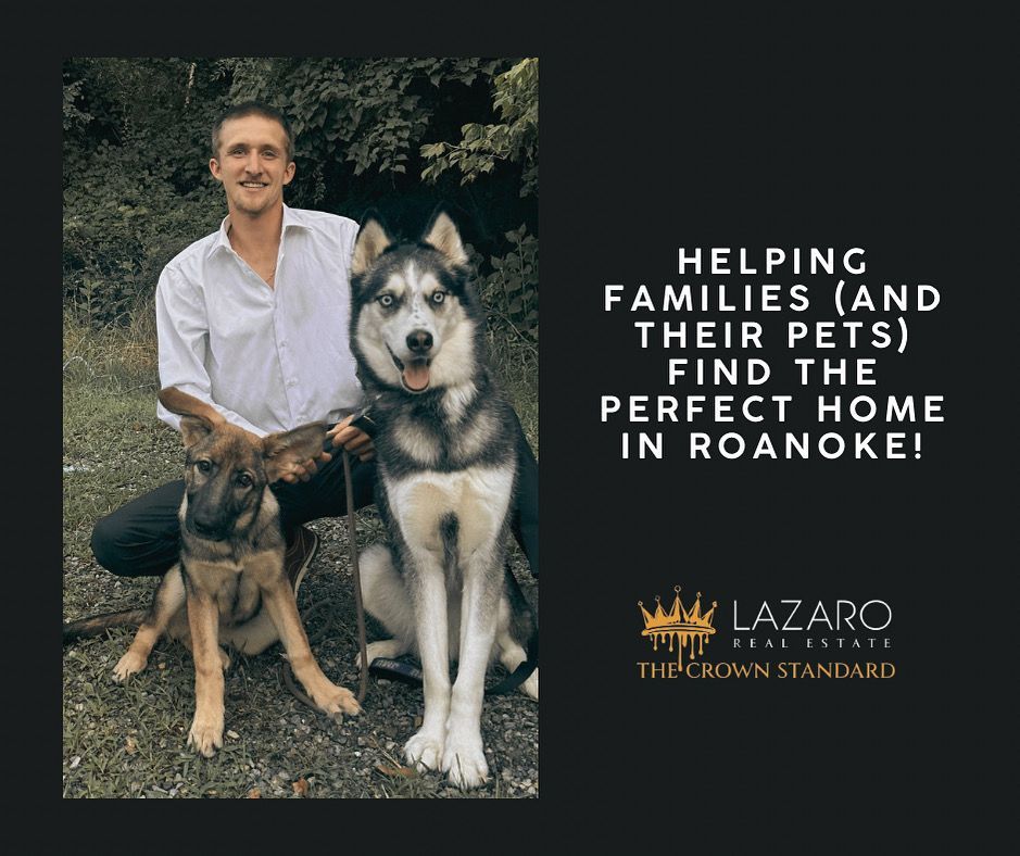 Justin Purvis, Realtor in Roanoke, VA, enjoying time outdoors with his two dogs in the Roanoke Valley.