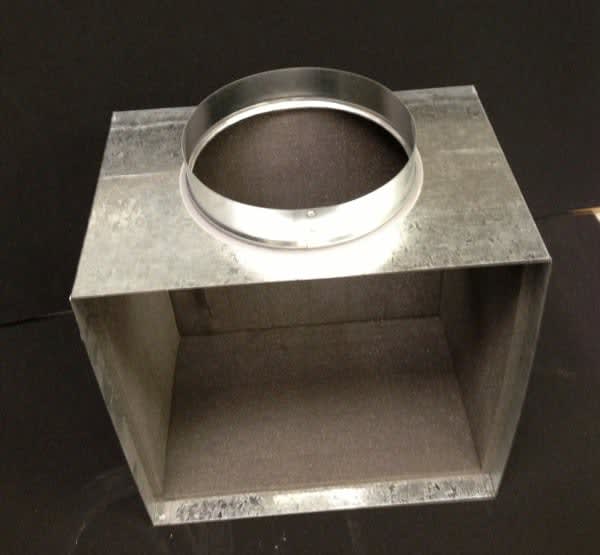 cross section of duct with round connector