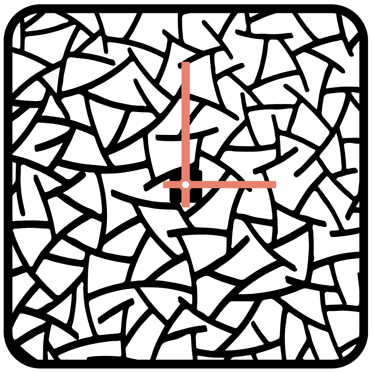 Opties trendkleuren vierkante klok clair