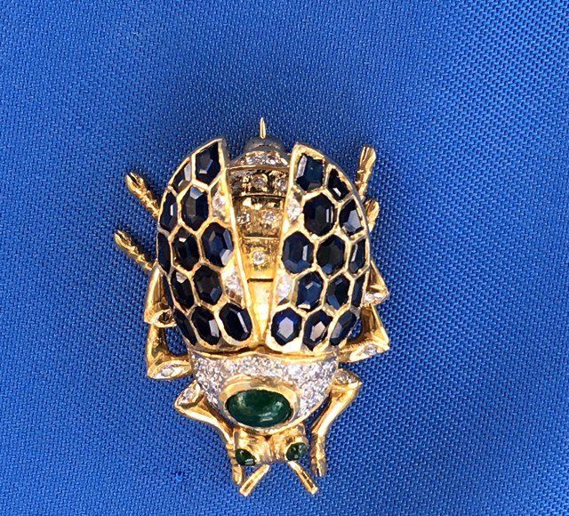 Yellow Gold Bug Ring Brooch Set — Vintage Jewelry In Naples, FL