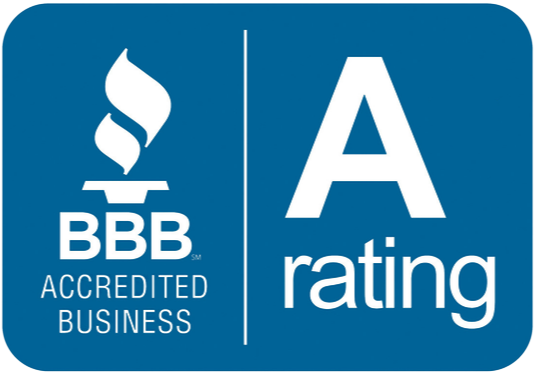 BBB Accredited Business logo: a blue flame above 
