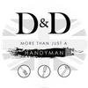 D&D handyman logo with the Union Jack, paint brush stroke and tools. "More than just a handyman" text.