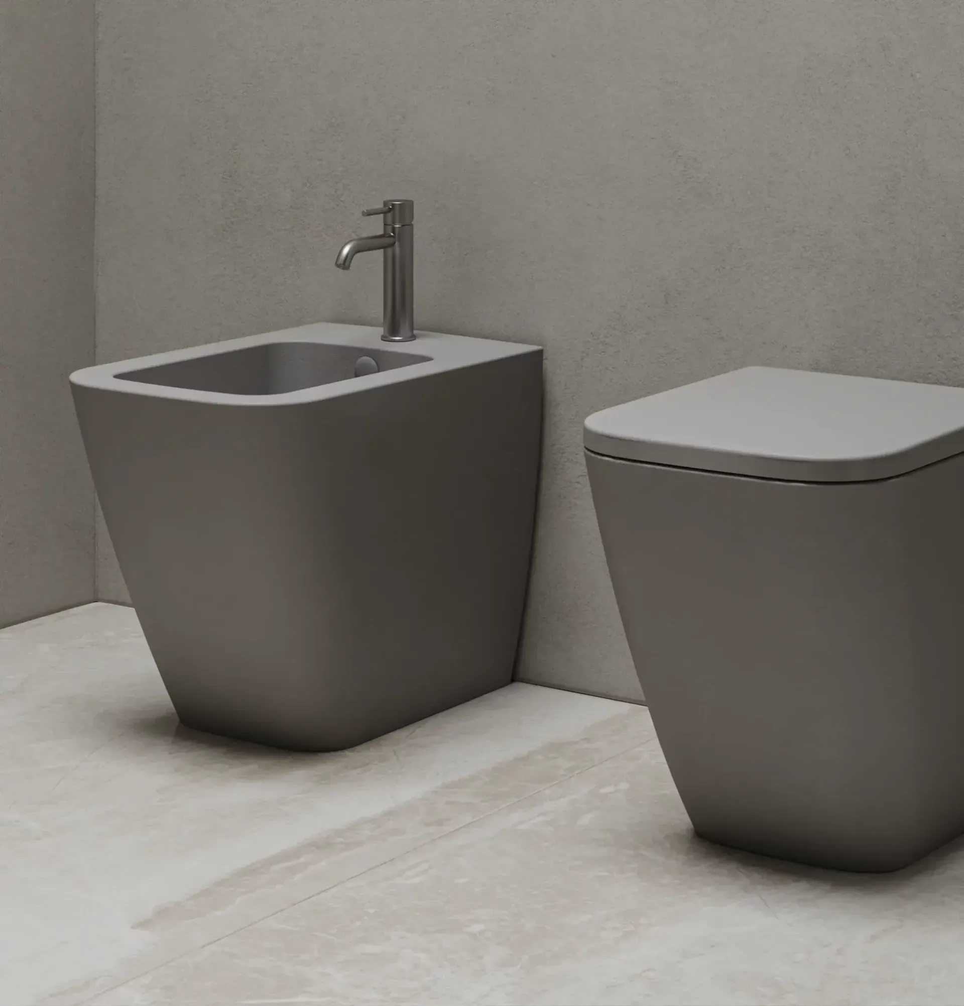 Un bagno con bidet e wc.