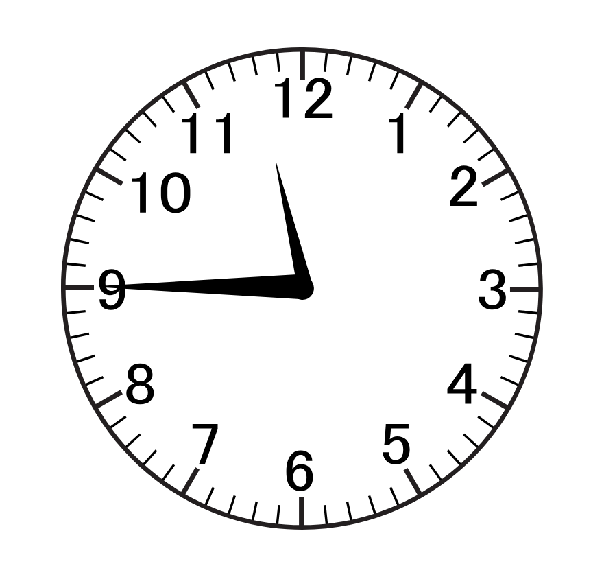 A black and white clock on a white background shows the time as 5:00. Gingerbread