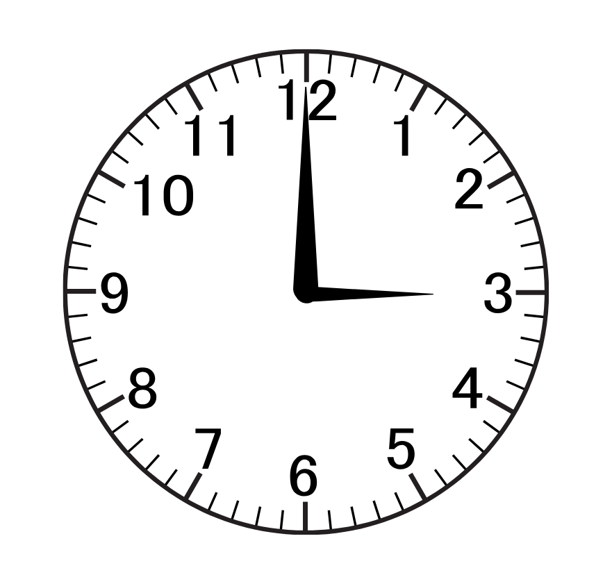 A black and white clock on a white background shows the time as 5:00. Gingerbread